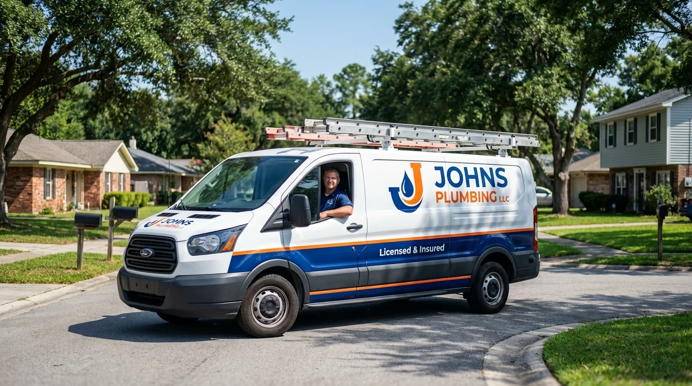 Johns Plumbing LLC service van in Hilliard, FL