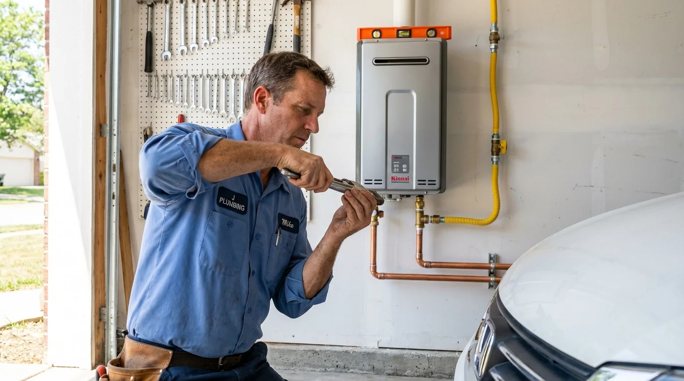 Tankless water heater installation by a Johns Plumbing LLC plumber in Hilliard